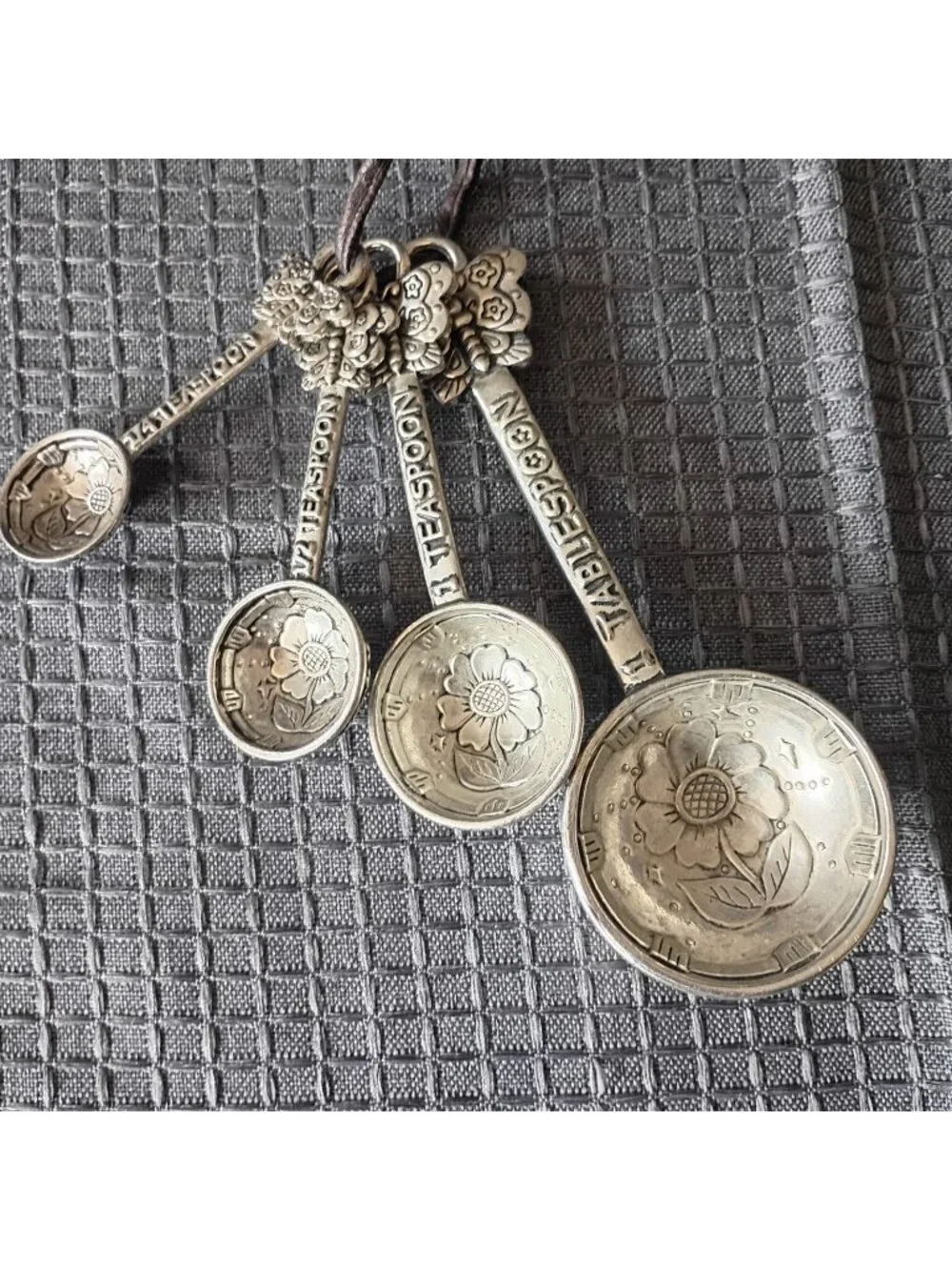 measuring spoon set Floral Sterling Steel